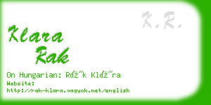 klara rak business card